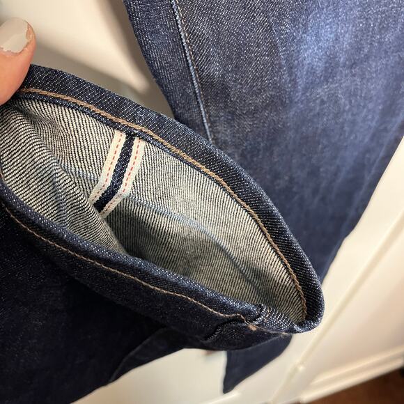 Uniqlo Stretch Selvedge Slim Straight Fit Jean Kaihara Japanese Denim Navy 35x34 - Picture 5 of 8